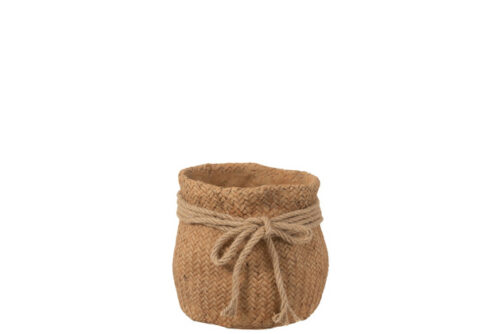 Portavasi Imitazione Iuta Corda Cemento Naturale Small – Jolipa