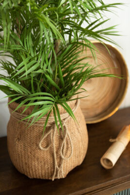 Portavasi Imitazione Iuta Corda Cemento Naturale Medium - Jolipa - immagine 2