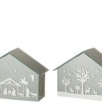 Decorazione Led Casa Alberi + Animali Vetro Oro Assortimento Di 2 - Jolipa