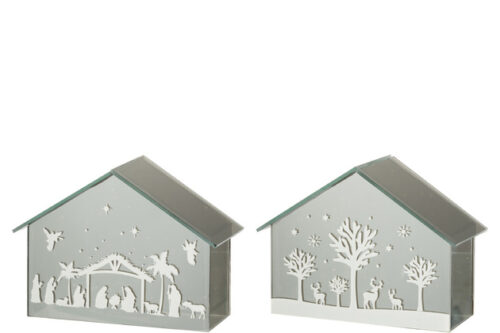 Decorazione Led Casa Alberi + Animali Vetro Oro Assortimento Di 2 – Jolipa