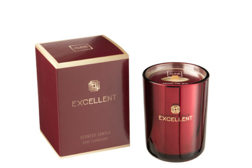 Candela Profumata Excellent Rose Champagne Rosso Vino Small – Jolipa
