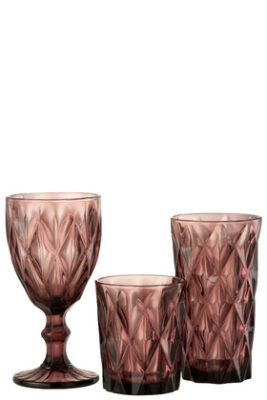 Bicchiere Vino Mona Vetro Rosa Scuro - Jolipa - immagine 3