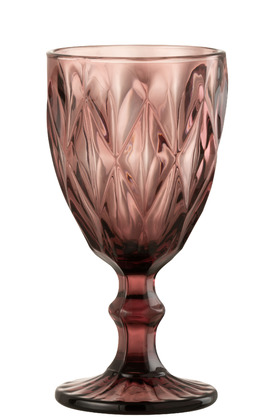 Bicchiere Vino Mona Vetro Rosa Scuro – Jolipa