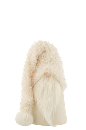 Babbo Natale Inverno Resina/Tessuto Bianco Small – Jolipa