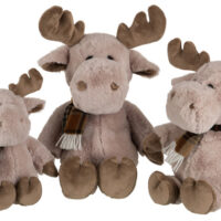 Renna + Sciarpa Peluche Beige/Marrone Chiaro Large - Jolipa - immagine 2