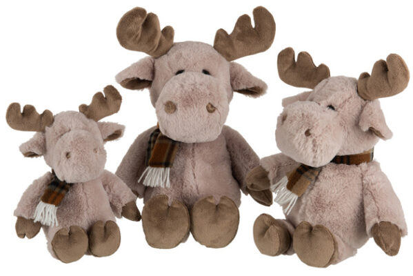 Renna + Sciarpa Peluche Beige/Marrone Chiaro Large - Jolipa - immagine 2