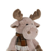 Renna + Sciarpa Peluche Beige/Marrone Chiaro Large - Jolipa