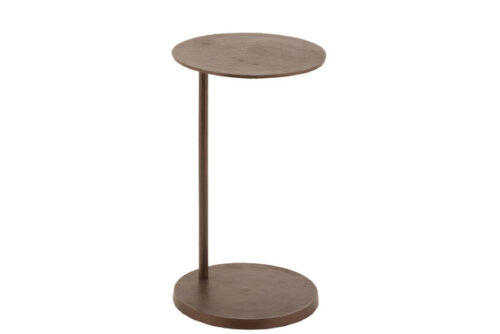 Tavolino Rotondo Metallo Marrone Scuro – Jolipa