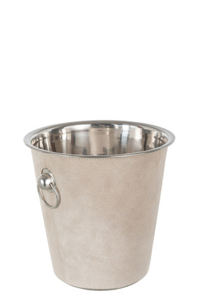 Secchiello Ghiaccio Rotondo Pelle Beige – Jolipa