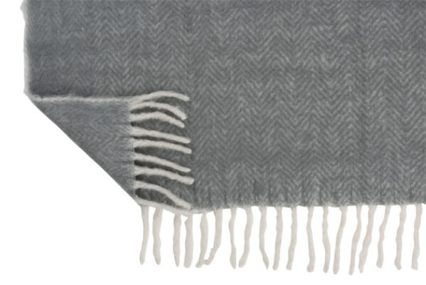 Plaid Alpha Acrilico/Lana Grigio/Bianco - immagine 3