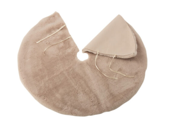 Copri Base Albero Di Natale Rotondo Poliestere Beige - Jolipa - immagine 2