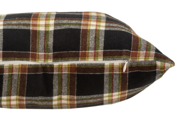 Cuscino Quadretti Quadrato Tessuto Nero/Bianco/Beige - Jolipa - immagine 2