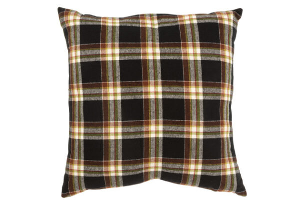 Cuscino Quadretti Quadrato Tessuto Nero/Bianco/Beige - Jolipa