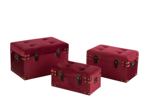 Set 3 Valigie Alte Velluto Bordo Small – Jolipa