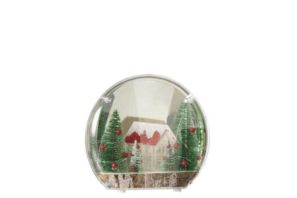 Deco Inverno Casa + Albero Led Acrilico Bianco/Verde Small - Jolipa