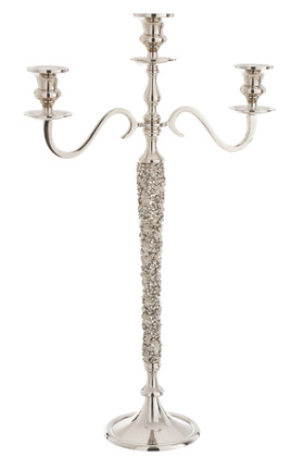 Candelabro 3 Braccia Alluminio/Metallo Argento – Jolipa