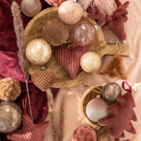 Scatola 6 Palle Di Natale Velluto Vetro Ocra Small - Jolipa - immagine 2