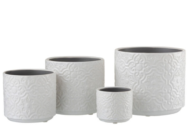 Portavasi Orientale Ceramica Bianco Large - Jolipa - immagine 2