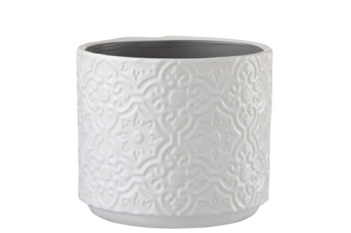 Portavasi Orientale Ceramica Bianco Large – Jolipa