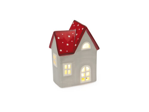 CASETTA CERAMICA C/LED GRIGIO/ROSSO – BRUCO