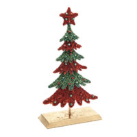 ALBERO PERLINE METAL ROSSO/VERDE/ORO - BRUCO