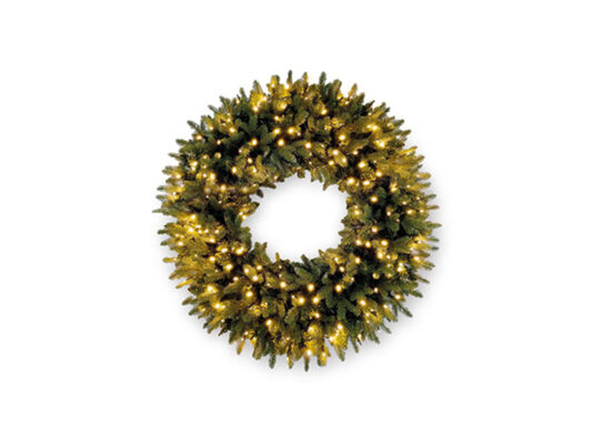 CORONA ABETE CON LED/VERDE - Bruco