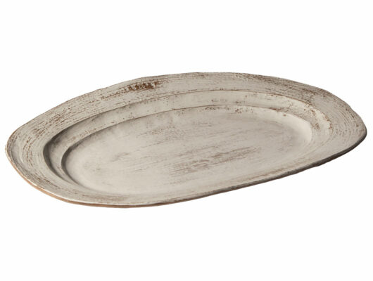 VASSOIO OVALE 42X29CM "GALESTRO VINTAGE" GHIACCIO - Virginia Casa