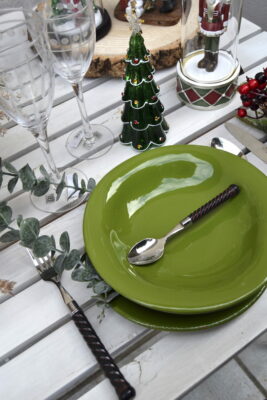 ALBERELLO VETRO NOEL C/LUCI LED A BATTERIA VERDE - BRUCO - immagine 3