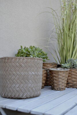 Portavasi Imitazione Iuta Corda Cemento Naturale Small - Jolipa - immagine 4