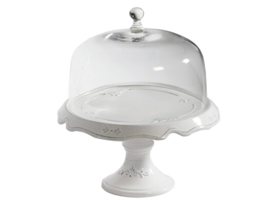 ALZATA GR C/CAMPANA "CONVITO" 30X15H BIANCO - Virginia Casa