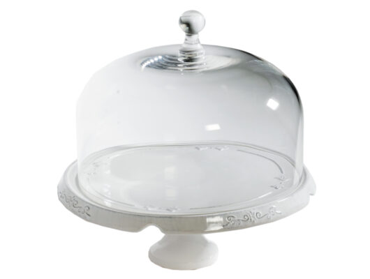 ALZATA PIC C/CAMPANA "CONVITO" 20X11H BIANCO - Virginia Casa