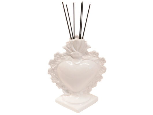 CUORE H19CM "EXVOTO" P.TA PROFUMO 0,200ML BIANCO - Virginia Casa