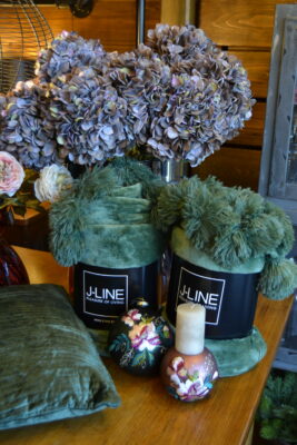 Plaid Pompon Poliestere Verde Scuro - Jolipa - immagine 3