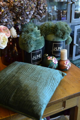 Plaid Pompon Poliestere Verde Scuro - Jolipa - immagine 5