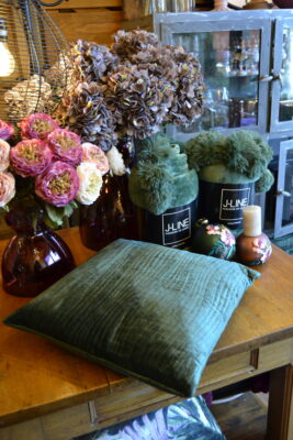 Plaid Pompon Poliestere Verde Scuro - Jolipa - immagine 4