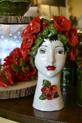 TESTA DONNA IN CERAMICA "LINEA DONATELLO" - PAPAVERO | VIRGINIA CASA - immagine 3