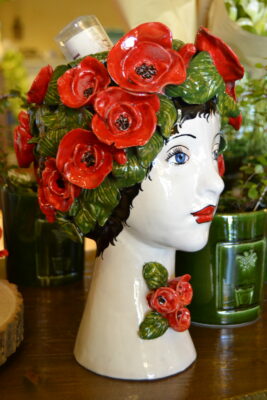 TESTA DONNA IN CERAMICA "LINEA DONATELLO" - PAPAVERO | VIRGINIA CASA - immagine 2
