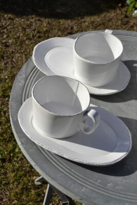 SET COLAZIONE TAZZA & PIATTO "LINEA LASTRA" - BIANCO | VIRGINIA CASA - immagine 3