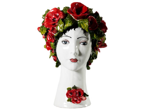 TESTA DONNA IN CERAMICA “LINEA DONATELLO” – PAPAVERO | VIRGINIA CASA