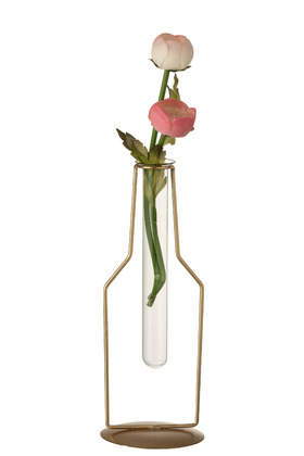 Vaso piccolo con tubo di metallo oro – Jolipa
