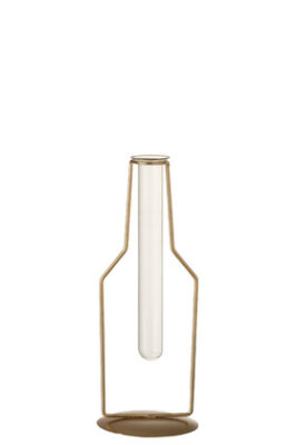 Vaso piccolo con tubo di metallo oro - Jolipa - immagine 2