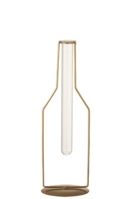 Vaso grande un tubo metallo oro - Jolipa - immagine 2