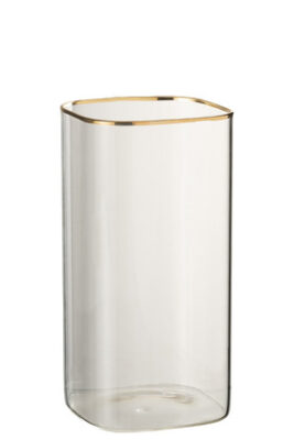 Vaso Tula Vetro Trasparente/Oro Small - Jolipa