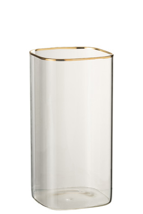 Vaso Tula Vetro Trasparente/Oro Small – Jolipa