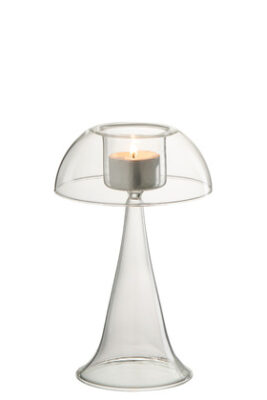 Porta T-Light Fungo Vetro Trasparente Small - Jolipa - immagine 2