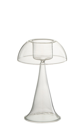 Porta T-Light Fungo Vetro Trasparente Small – Jolipa