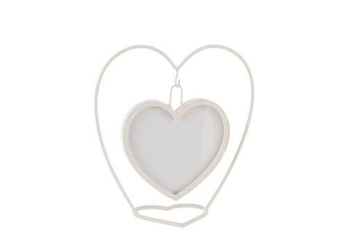 Portafoto Cuore Metallo Bianco – Jolipa