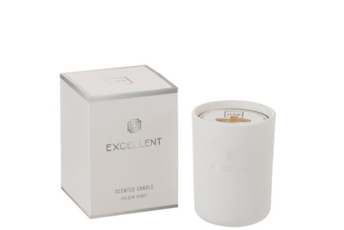 Candela profumata Excellent in vetro bianco – Jolipa