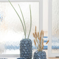 Vaso Foglie Ceramica Blu Small - Jolipa - immagine 2