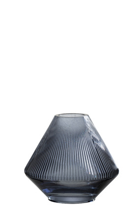 Vaso Lina Strie Vetro Blu Small – Jolipa